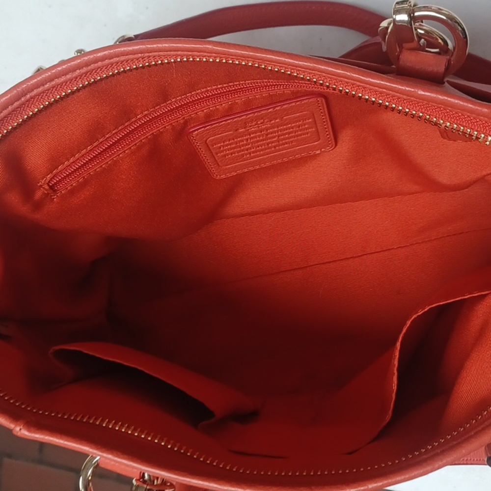 Coach Orange Leather Handbag - Picture 4 of 9